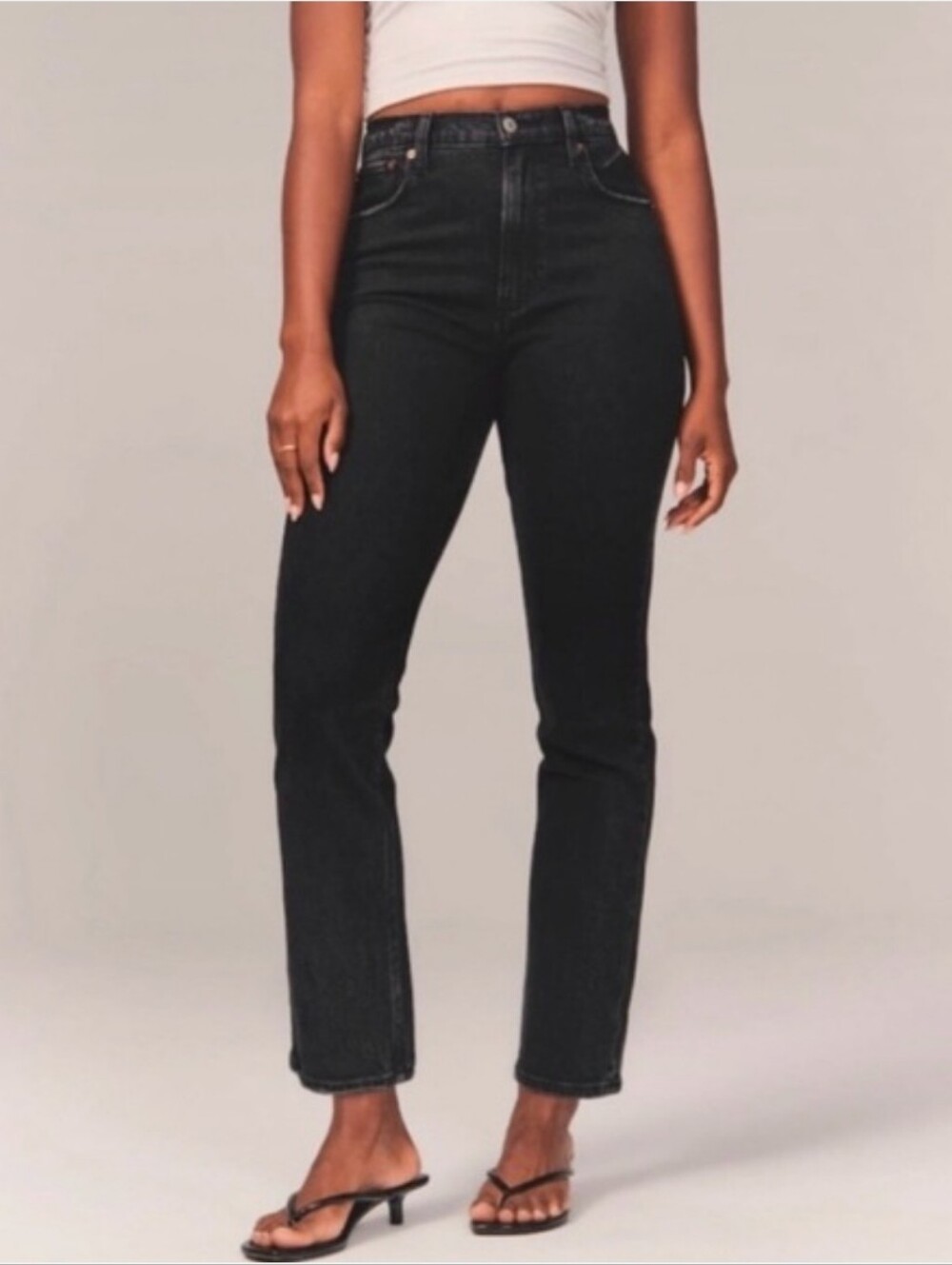 Abercrombie & Fitch Curve Love The Ankle Straight Ultra High Rise Jean Size 28/6